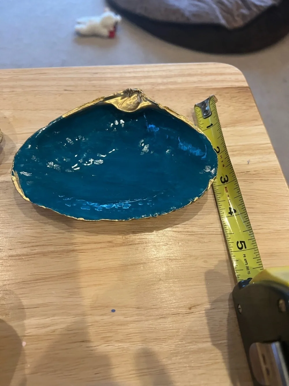Teal & Gold Shell Trinket Dish – Coastal Decor 🌊✨